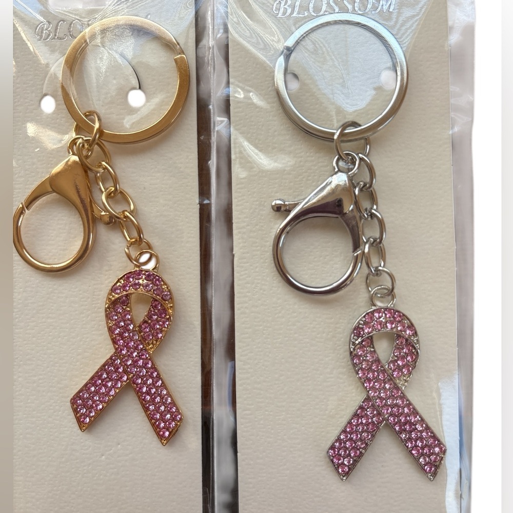 Pink Ribbon Key Ring Or Bag Charm